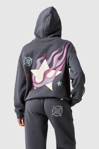 Womens Shoot For The Stars Hood - Volcano Grey