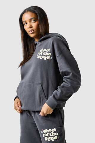 Womens Shoot For The Stars Hood - Volcano Grey
