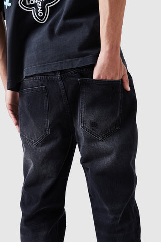 Elio Stacked Jean - Black Wash
