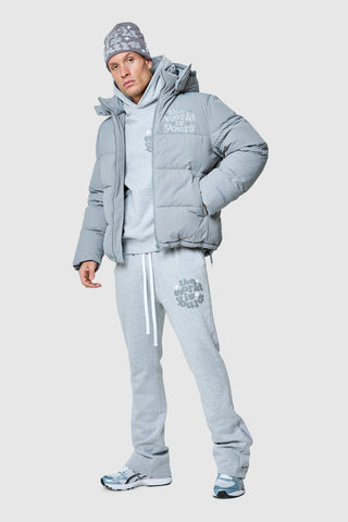 World Is Yours Puffer Jacket - Moon Grey