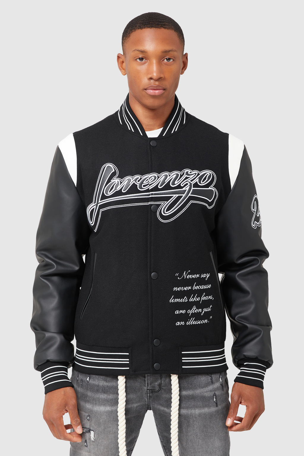 SWISH VARSITY JACKET - BLACK – Lorenzo Veratti