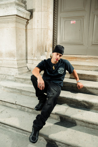 Elio Stacked Jean - Black Wash